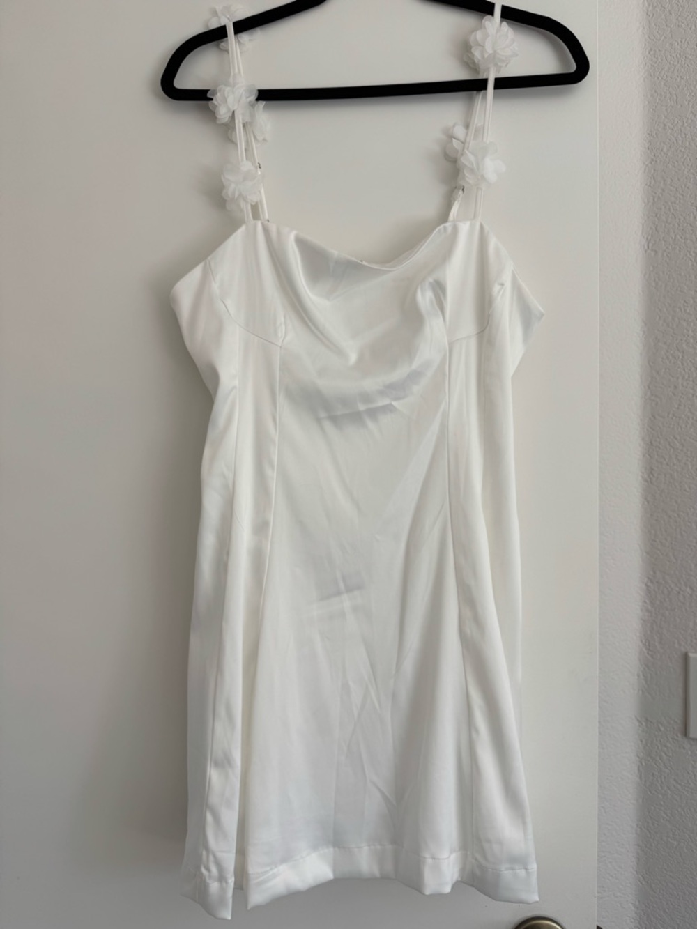 Altar'd State White Mini Slip Dress with Floral Straps